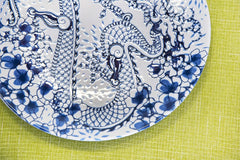 Set de veselă Excelsa Zen, 18 piese, ceramică, alb și albastru