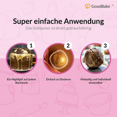 Goodbake Happy Glitter Gold - Glitter alimentar comestibil, 10 grame Glitter Naty Shop