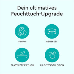 LILLYDOO Chusteczki nawilżane, 50 szt., 100% bez plastiku, bardzo duże, bezzapachowe