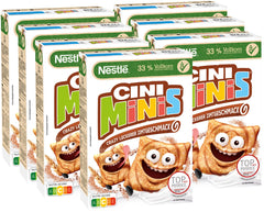 Nestlé CINI MINIS, Muesli z cynamonem, 37% pełnoziarnistych ziaren witalnych, z witaminami, wapniem i żelazem, chrupiące płatki, opakowanie 7 szt. (7x375g)