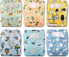 Pieluszka wielokrotnego użytku Littles and Bloomz FLV2-0602, standardowe zapięcie na rzep, 6 pieluszek