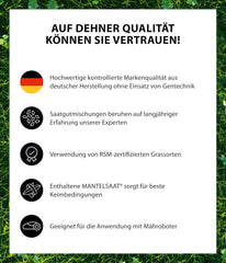 Dehner Saatgut Rasensamen, Mikroklee-Rasen, Hochwertige Saatgutmischung, Selbstdüngend/Selbstkeimend, 625 G, Für Ca. 25 M², Natur