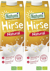 Natumi Bio Hirsedrink Natur, 6 x 1L - Bez laktozy, Wegańskie, Bio, Bezglutenowe, Milchfreie, Milchfreie Alternatywa