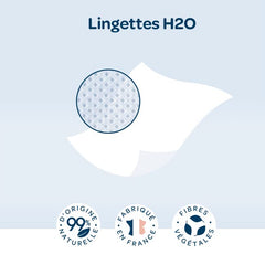 BIOLANE - Chusteczki nawilżane dla niemowląt H2O z wodą - Kieszeń - Babies - 24 x 10 sztuk (240 chusteczek) - dla skóry wrażliwej - czyści i chroni twarz i siedzenie - wyprodukowano we Francji