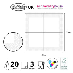 Șervețele de prânz Anniversary House Tiflair, imprimeu leopard, 3 straturi, multicolor, 33 Cm