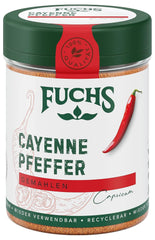 Fuchs Gewürze - Pieprz cayenne gemahlen - do einen scharfen Geschmack we wszystkich rodzajach potraw - naturalne składniki - 60 g w wiederverwendbarer, recyclebarer Dawka