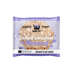 Fursecuri vegane cu caramel sărat și migdale - Ambalate individual, fără gluten, fără soia, organice, cu migdale și ovăz - Pachet multiplu de 12 x 50g (pachet de 2)