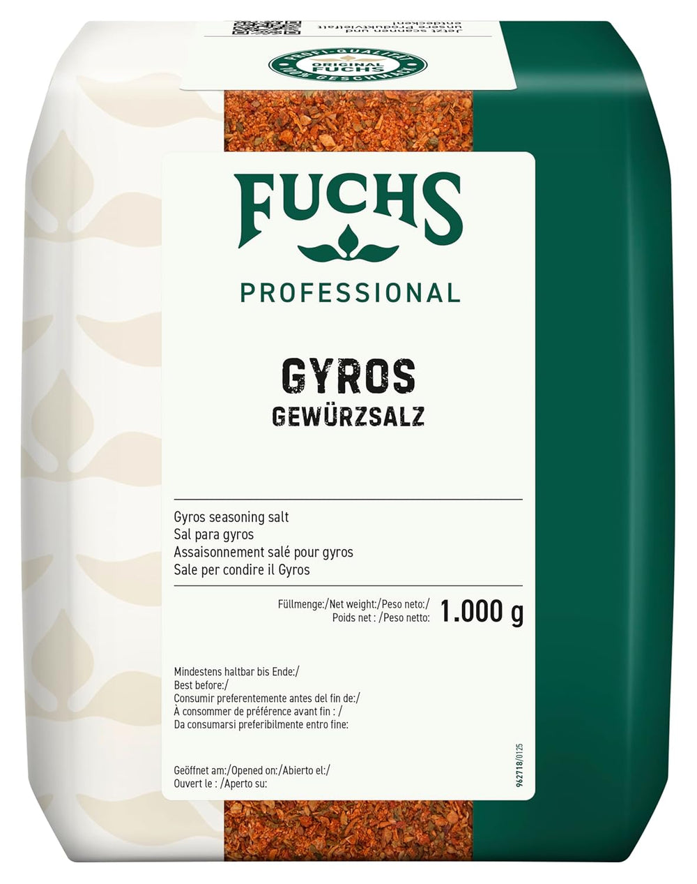 - Gyros Gewürzsalz | Gewürz für griechische Fleisch-Gerichte | Profi-Qualität für Großverbraucher | Worek 1 kg nadający się do recyklingu