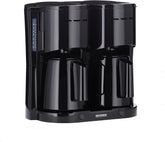 Aparat de cafea cu filtru SEVERIN Duo cu carafă termică, aparat de cafea pentru până la 16 cești, aparat de filtrare atractiv cu 2 carafe izolate, negru, KA 9315