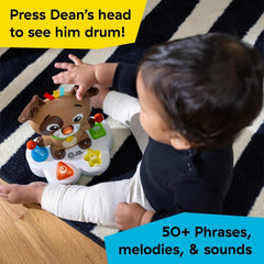 Baby Einstein, Jucărie de învățare muzicală Drum & Learn Dean - Jucărie multisenzorială pentru copii, 2 moduri de joc, culori, forme și instrumente, 50+ sunete, de la 6 luni Jucarii Bebe Naty Shop