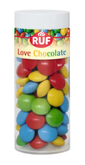 RUF Love Chocolate Chocolate Soczewica Dekoracje z delikatnej mlecznej czekolady z chrupiącą i kolorową polewą cukrową, opakowanie 75g