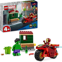 LEGO Marvel Iron Man z rowerem i Hulkiem, zabawka do budowania superbohatera dla dzieci, zestaw kolekcjonerski z rowerami i minifigurkami, prezent dla dziewcząt i chłopców w wieku 4 lat 76287 Zestawy do budowania Besuche den LEGO-Store Default Title