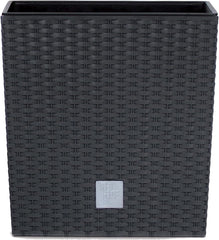 Ghiveci pătrat Prosperplast cu aspect de ratan, seria Rato, antracit, volum 64 L, negru, 39 x 39 x 40,5 cm, DRTS400L-S433