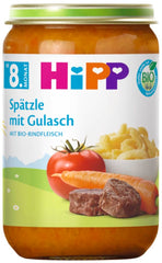 HiPP Spätzle z Gulaszem (6 x 220g), posiłek od 8 miesiąca życia, bez dodatku soli, z Omega-3, najlepsza jakość organiczna