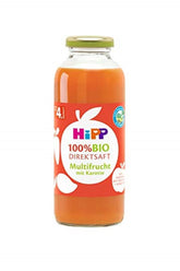Hipp Soki 100% organiczne, wieloowocowe z marchewką, opakowanie 6 szt. (6 x 330 ml) Naty Shop 6 x 330 ml Wieloowocowe z marchewką