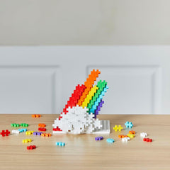 Plus-Plus 9604262 Geniales Konstruktionsspielzeug, Regenbogen, Kreativ-Bausteine Tube, 240 Teile