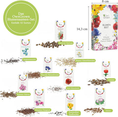 Nasiona kwiatów do ogrodu i balkonu: 10 odmian nasion kwiatów premium jako zestaw nasion roślin - nasiona kwiatów balkonowych - nasiona kwiatów dzikich na balkon i ogród od OwnGrown