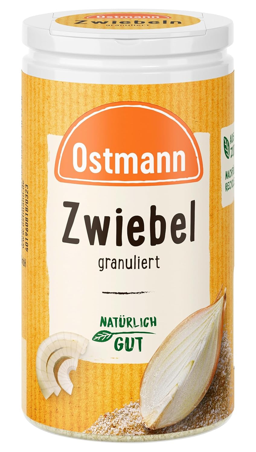 Ostmann Gewürze - Granulat Zwiebeln | Zwiebelpulver zum Würzen herzhafter Gerichte | 40 g w dawce recyklingowej