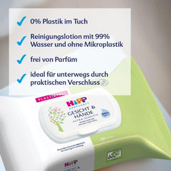 HiPP Baby Miękkie chusteczki nawilżane do twarzy i dłoni, opakowanie 12 sztuk (12 x 20 sztuk)