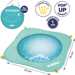 LUDI - Basen składany - Na plażę - Przenośny basen dla najmłodszych - Torba do przenoszenia i klipsy mocujące - Łatwy w montażu i przechowywaniu - Od 10 miesiąca, Turkusowy