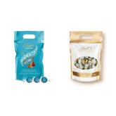 Kulki czekoladowe LINDOR z solonym karmelem | ok. 80 kulek z mlecznej czekolady z nadzieniem solonym karmelem | Opakowanie zbiorcze i kulki czekoladowe Marc de Champagne | 700 gr