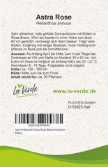 La Verde MEIN GARTEN UND ICH. Astra Rose Sonnenblumen Samen Für Ca. 50 Pflanzen, Blumensamen Halb Gefüllt Und Lang Blühend, Saatgut Ohne Gentechnik