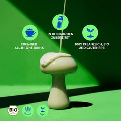 Blue Farm Bio Matcha Oat Latte auf Haferbasis ohne Zuckerzusatz - Mit dem Vitalpilz Lion's Mane - Wegańskie - bez laktozy i glutenu (300 g, Matcha)