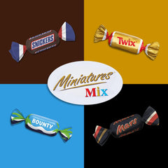 Mix figurek, Mars, Snickers, Bounty i Twix, Batony klasyczne w formacie mini, 296 Batony, Cukierki Czekoladowe 3Kg Naty Shop