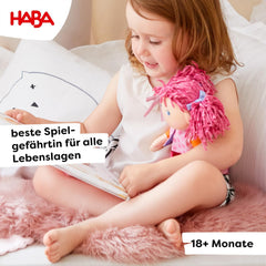 Păpușa HABA Lilli-Lou – Păpușă moale din pânză de la 18 luni – 30 cm cu haine și păr – Tovarășă de joacă ideală pentru copii mici – 1302842001