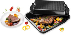 Dr. Oetker Maxi-Bräter Mit Deckel BACK-IDEE KREATIV, Brat- Und Auflaufform Aus Hochwertigem Stahlblech Mit Emaillierung, Eckige Form, Schnitt- Und Kratzfest - Spülmaschinengeeignet w Schwarz Formy i blachy do pieczenia Naty Shop