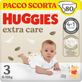 Scutece Huggies Extra Care, mărimea 3 (4-9 kg), 2 pachete de 40 de scutece Mama si Copilul Naty Shop