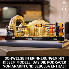 LEGO Star Wars Pod Race in Mos Espa - Diorama, Set pentru adulți, Kit model Amenințarea întunecată, include Podracerul lui Anakin Skywalker, piesă de colecție, cadouri pentru bărbați și femei 75380 Seturi de constructie Besuche den LEGO-Store