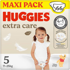 Pieluchy dziecięce Huggies Extra Care Disney, rozmiar 5 (12-22 kg), 2 opakowania x 33 pieluszki, łącznie 66 pieluszek