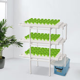 Zestaw do uprawy hydroponicznej i system hydroponiczny — systemy uprawy roślin bezglebowych | Zawiera pompę wodną | Minutnik | System hydroponicznej uprawy warzyw na bazie wody (3 warstwy, 108 lokalizacji)