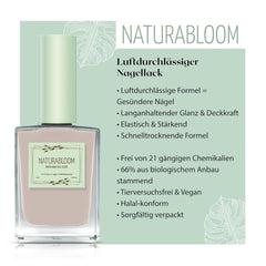 Szybkoschnący beżowy lakier do paznokci (Moon Dust) - naturalny lakier do paznokci o wegańskiej formule - oddychający, trwały i trwały, 14 ml