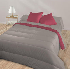 Dwustronna kołdra Bleu Câlin dla 2 osób, mikrofibra, bordowy/pieprzowy, 220X240 cm Kołdry i kołdry Naty Shop