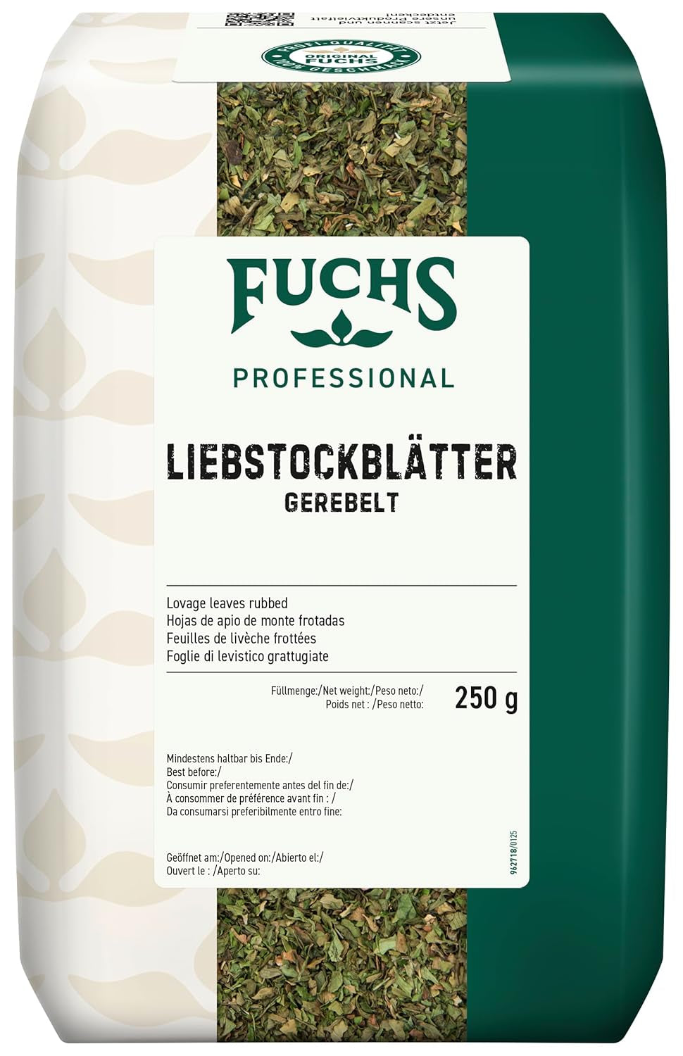 - Liebstockblätter gerebelt | Für salzarme Küche geeignet, passt zu Eintöpfen oder Salaten | Profi-Qualität für Großverbraucher | Worek 0,25 kg nadający się do recyklingu