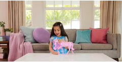 Barbie unicorn strălucitor care luminează în întuneric cu 20 de combinații interactive de efecte de lumină, sunete și muzică, pentru joacă prin apăsarea butoanelor și mângâierea capului, JCP78