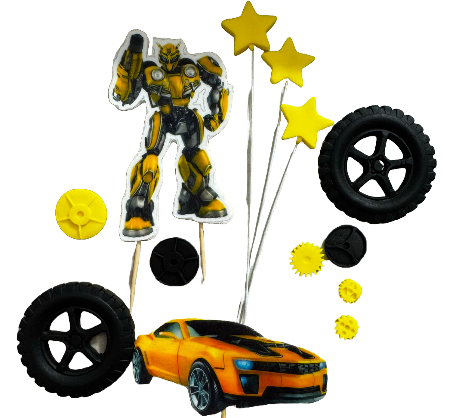 Set 13 decoratiuni comestibile din pasta de zahar, Transformers Decoratiuni din Pasta de Zahar Naty Shop