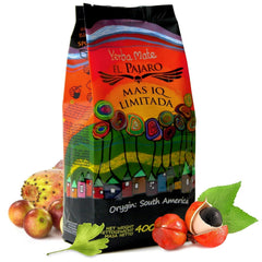 El Pajaro Mas IQ Limitada 400 g | Ceai mate paraguayan puternic | Cu frunze, crenguțe și praf | Cu ginkgo biloba, guarana, camu camu, bacopa monnieri, cactus