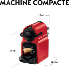 Espressor Krups Nespresso Inissia – espressor compact pentru capsule de cafea, presiune de 19 bari, încălzire rapidă în 25 de secunde, funcție de economisire a energiei, rezervor de apă de 0,7 l, roșu, model YY5506FD