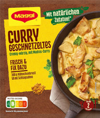 MAGGI Fix für Curry Geschnetzeltes, Würzmischung, mit natürliche Ingredient*, für 2 Porcje, 1 opakowanie (1 x 41 g)