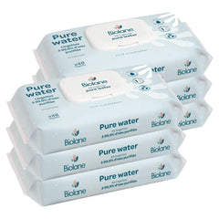 Chusteczki czyszczące dla niemowląt BIOLANE Czysta woda - Do skóry wrażliwej - Od urodzenia Chusteczki nawilżane dla niemowląt Naty Shop Zestaw 6 X 48 chusteczek