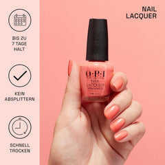 Oja OPI Nail Lacquer White Shades – Oja cu uscare rapidă, rezistentă la ciobire și de lungă durată – durează până la 7 zile – cu pensulă ProWide extra-lată