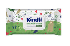 Kindii Natural Balance chusteczki nawilżane dla niemowląt – (1 x 60 szt.) Chusteczki nawilżane dla niemowląt i dzieci – Ochronne, Aloe Vera, Delikatny zapach – 60 szt.