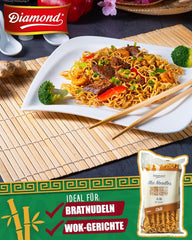 DIAMOND Mie Chili Noodles, makaron pszenny z dodatkiem chili, bez jajek, szybki i łatwy, wegetariański - 1 x 250 g
