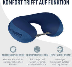 Sea to Summit - Pernă de susținere lombară Aeros Premium - Pernă de susținere gonflabilă - Alinare spate - Material poliester 50D - Geantă de călătorie compactă - Serviciu, călătorii și excursii cu mașina - Albastru marin - 93 g