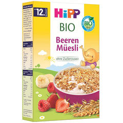 HiPP Bio Beeren-Müesli (8 x 200g), ab 12. Monat, ohne Zuckerzusatz, besonders fine Stückchen - leicht zu Cheuchen, in bester Bio-Qualität