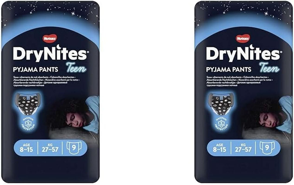Huggies Drynites Boys 8-15 lat 9 sztuk (zestaw 2 sztuk) Naty Shop 18 sztuk (zestaw 2 x 9 sztuk)