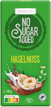 frankonia CZEKOLADA BEZ DODATKU CUKRU Czekolada z orzechami laskowymi, bezglutenowa, 85 g